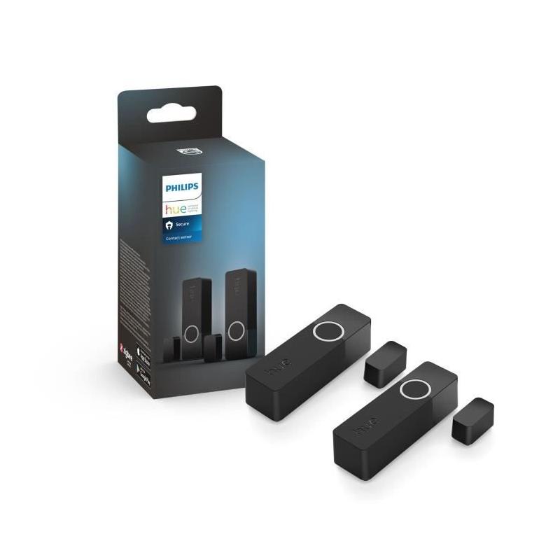 Capteurs de contact - Philips Hue - Secure - x 2 - Noir - Installation facile - Contrôle via application