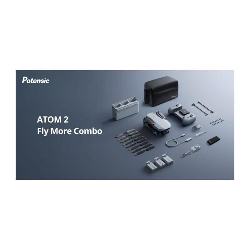 Drone - POTENSIC - ATOM 2 - Fly More Combo - Caméra HD/4K - GPS intégré - Autonomie de 15-25 minutes - Portée de 300 metres