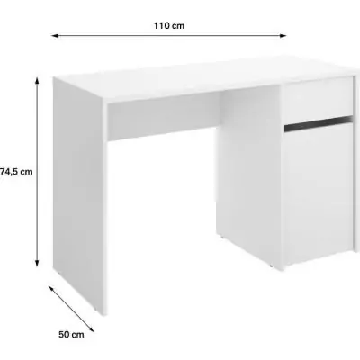 Bureau BALI Blanc - Style et rangement optimisé