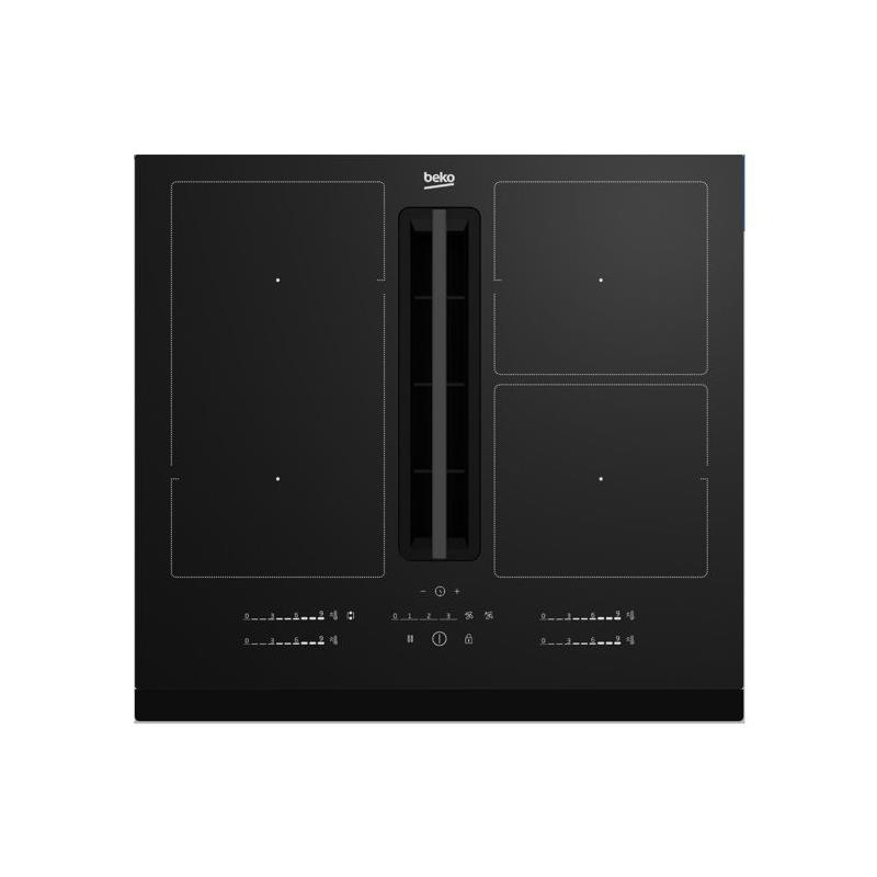 Beko Table de cuisson induction aspirante 60cm 4 feux 7400w - HIXI64700UF1