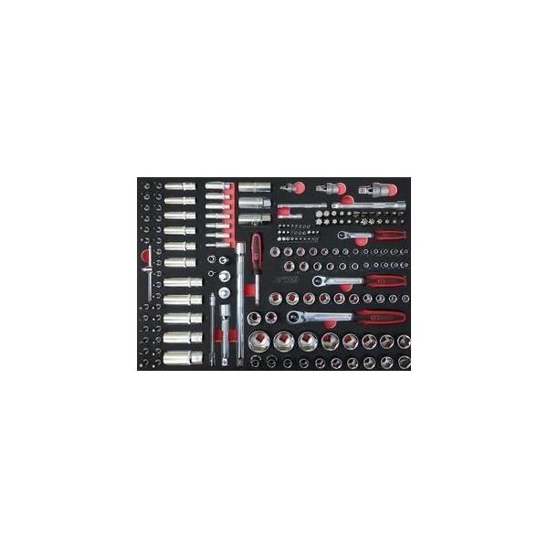 Module de douilles et accessoires - KS TOOLS - 711.1011 - 175 pieces - Mousse imputrescible - Découpe laser