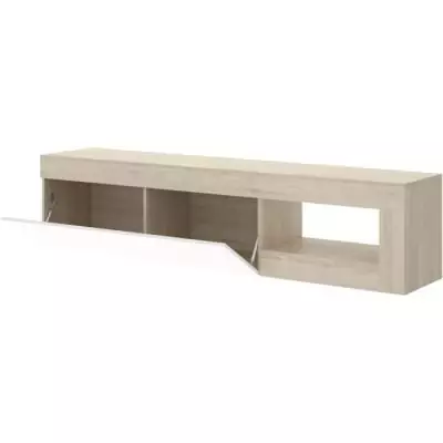 Meuble TV bas LEBO - Chene/Blanc Brillant - 204 x 42 x 48 cm Meuble TV bas LEBO - Chene/Blanc Brillant - 204 x 42 x 48 cm