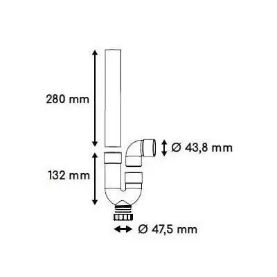 Siphon d'évacuation ROUSEAU Ø40mm PVC gris - Sortie horizontale