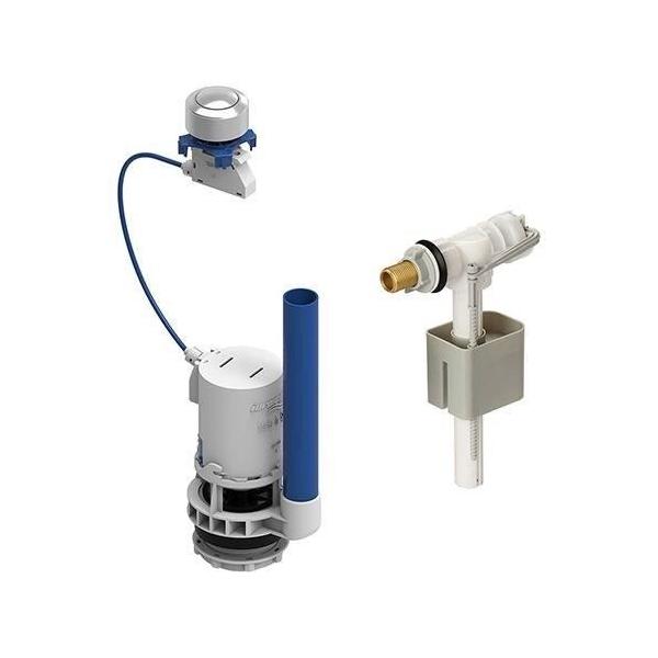 Kit mécanismeet robinet flotteur pour réservoir WC - ROUSSEAU - Embout laiton - Hauteur réglable de 190 a 490 mm