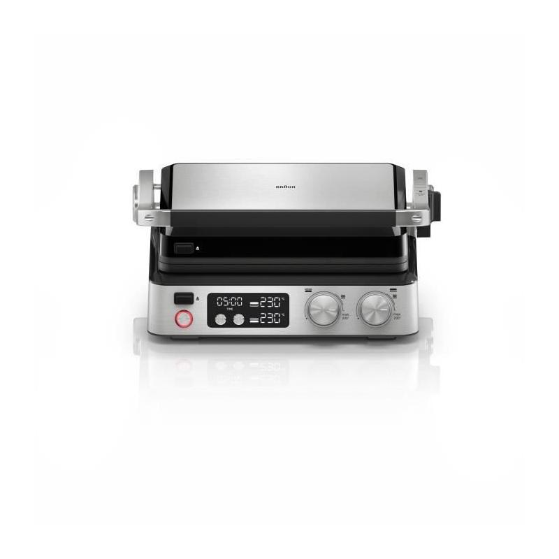 Grill multifonctions - BRAUN - Multi Grill 7 - 2000 W - 3 positions de chauffe - Noir/Acier