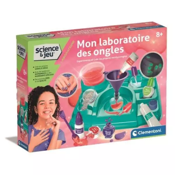 Vernis a ongle - CLEMENTONI - Mon Laboratoire Des Ongles - Coffret scientifique ludique et créatif