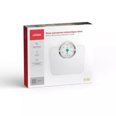 Pèse-personne rétro sans pile - LIVOO - Blanc Pèse-personne rétro sans pile - LIVOO - Blanc