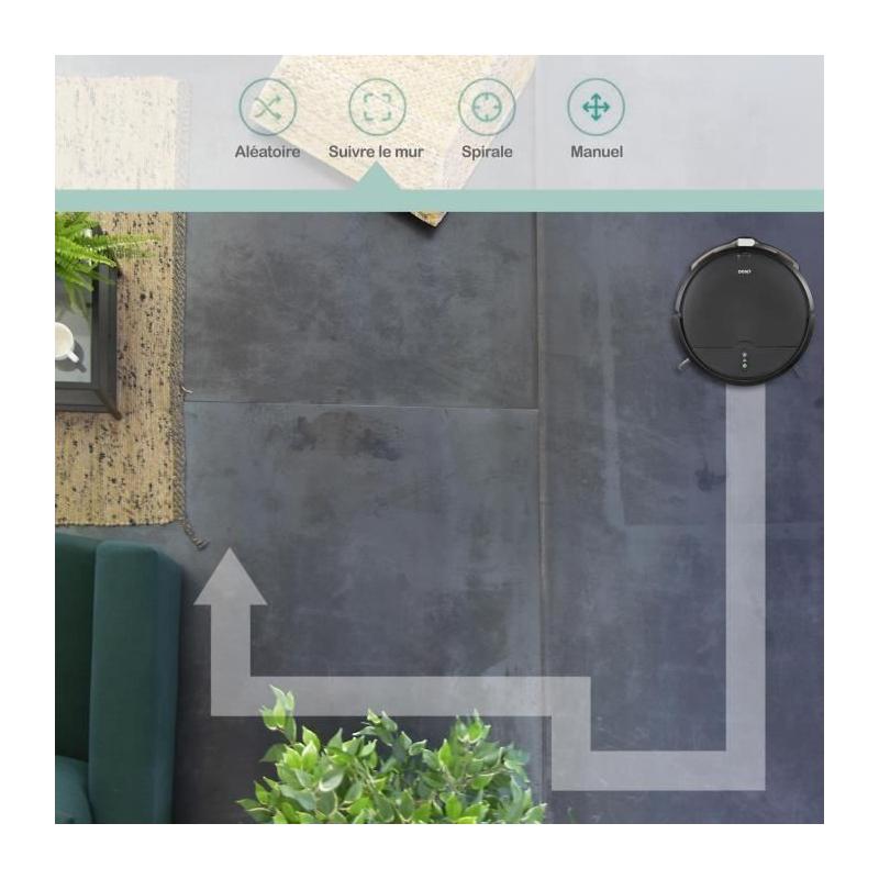 Aspirateur Robot laveur connecté - LIVOO - DOH145 WASH'UP - 1000 Pa - 70 min - 2 réservoirs - Noir
