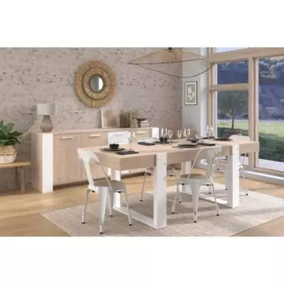 Table à manger LOFT Rectangulaire Chêne/Blanc - 8 pers. Table à manger LOFT Rectangulaire Chêne/Blanc - 8 pers.