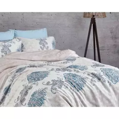 Parure de lit Bleu 100% coton renforcé - 220x240 cm Parure de lit Bleu 100% coton renforcé - 220x240 cm