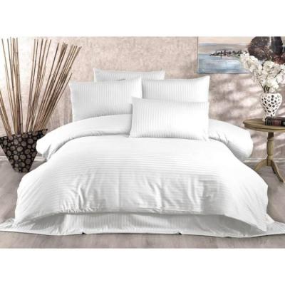 Parure de lit blanche 70% polyester, 30% coton - Taille 220x240cm