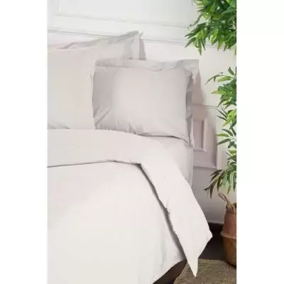 Parure de lit 100% coton renforcé blanc - 1 housse de couette + 2 taies - 220x240cm Parure de lit 100% coton renforcé blanc - 1 housse de couette + 2 taies - 220x240cm