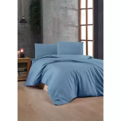 Parure de lit 100% coton renforcé - Bleu