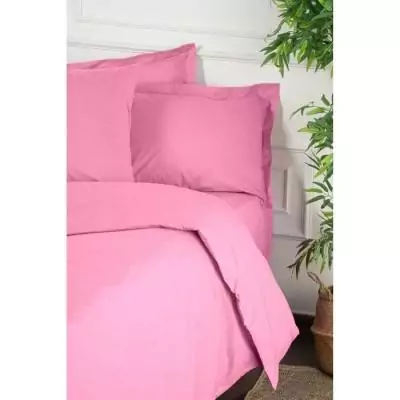 Parure de lit rose 100% coton renforcé - 1 housse 220x240cm + 2 taies 60x60cm Parure de lit rose 100% coton renforcé - 1 housse 220x240cm + 2 taies 60x60cm