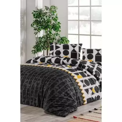 Parure de lit 100% coton renforcé noir - 1 housse de couette 220x240cm + 2 taies 60x60cm Parure de lit 100% coton renforcé noir - 1 housse de couette 220x240cm + 2 taies 60x60cm
