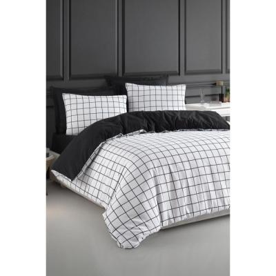 Parure de lit - 1 housse de couette 220 x 240 cm + 2 taies d'oreiller 60 x 60 cm - 65% coton, 35% polyester - Blanc