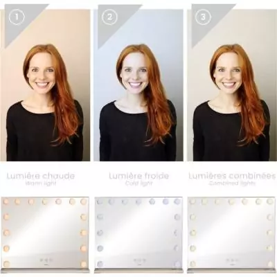 Miroir de maquillage LED - Éclairage ajustable - LIVOO