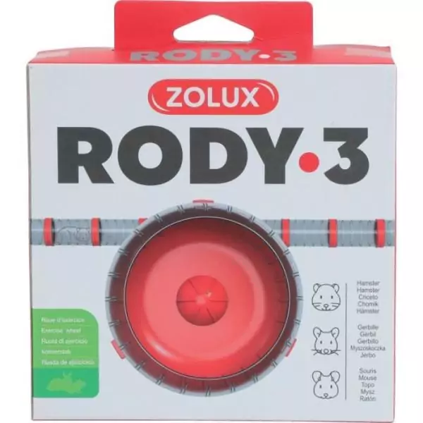 Roue d'exercice silencieuse adaptés aux cages Rody3 - ZOLUX - Rodylounge - Pour petits rongeurs - Grenadine