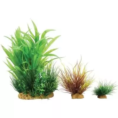 Ensemble de 3 plantes artificielles pour aquarium - ZOLUX - Taille S Ensemble de 3 plantes artificielles pour aquarium - ZOLUX - Taille S