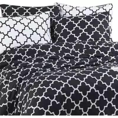 Parure de lit 220x240 cm + 2 taies 60x60 cm - Coton renforcé noir Parure de lit 220x240 cm + 2 taies 60x60 cm - Coton renforcé noir