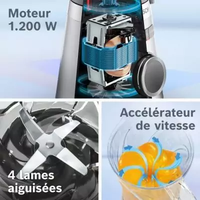 Mixer BOSCH VitaPower/MMB614GO Noir - Puissant et Élégant Mixer BOSCH VitaPower/MMB614GO Noir - Puissant et Élégant