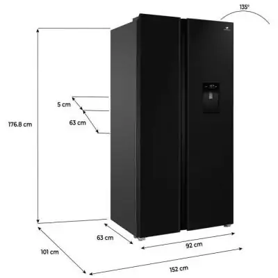Réfrigérateur américain Continental Edison CERA505NFBD - 503L - No Frost - Classe D