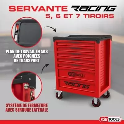 Servante d'atelier vide 7 tiroirs KS Tools