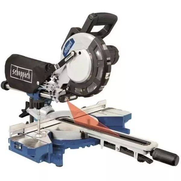 Scie a onglet radiale électrique SCHEPPACH 216 mm HM81LXU - 2000 W - Avec laser, LED et 2 extensions d'appui