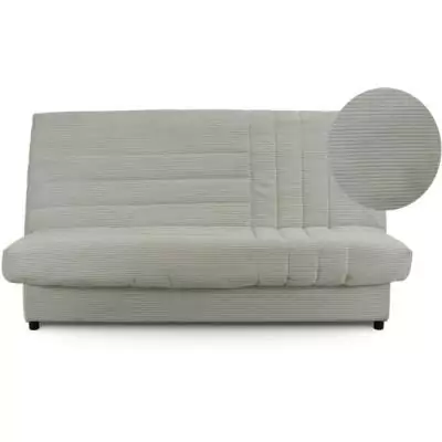 Clic-clac beige velours côtelé 3 places - 130 x 190 cm