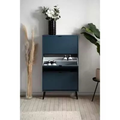 Meuble à chaussures VIGO 49A - Bleu nuit - Design élégant Meuble à chaussures VIGO 49A - Bleu nuit - Design élégant