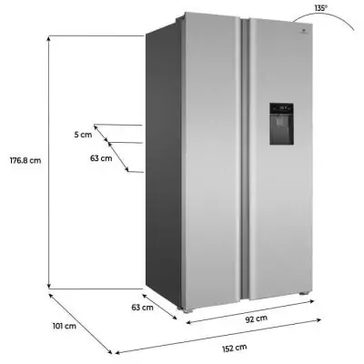 Réfrigérateur américain Continental Edison 503 L - Total No Frost - Classe D