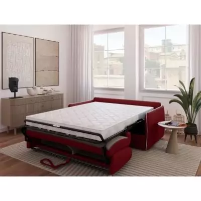 Canapé convertible express AGATHE - Rouge vif - Matelas 14cm Canapé convertible express AGATHE - Rouge vif - Matelas 14cm