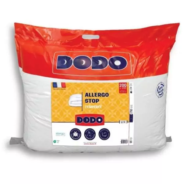 DODO - Couette tempérée 300 g/m² - ALLERGO STOP - 200 x 200 cm - Blanc