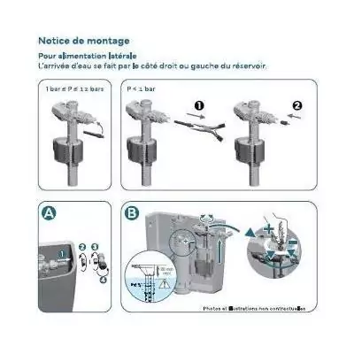 Robinet flotteur latéral en laiton pour WC - NOVOBAIN