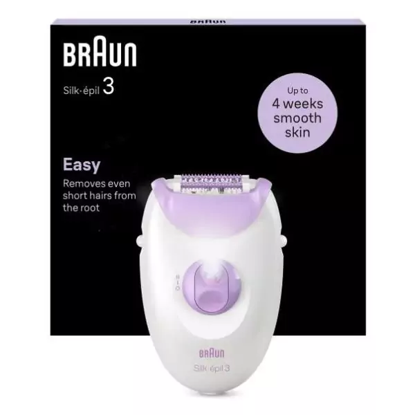 Épilateur électrique filaire - BRAUN - SILK EPIL 3-000 - 2 vitesses - Violet