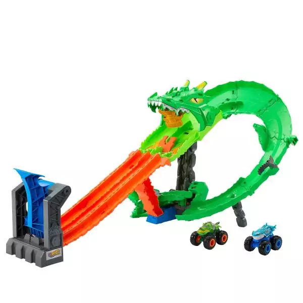 Hot Wheels - Monster Trucks - Coffret Piste Dragon Sharks vs. Dinos - Hot Wheels - JFR06