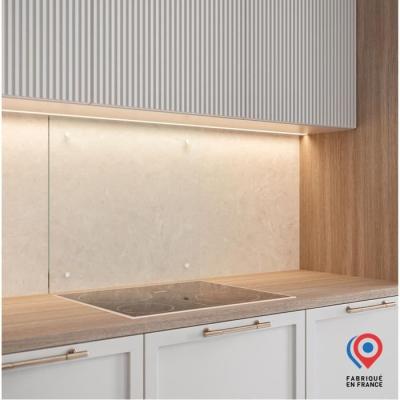 Crédence - Fond de hotte - AURYS - Verre - Transparent - 900*700 - 6 mm - 4 trous
