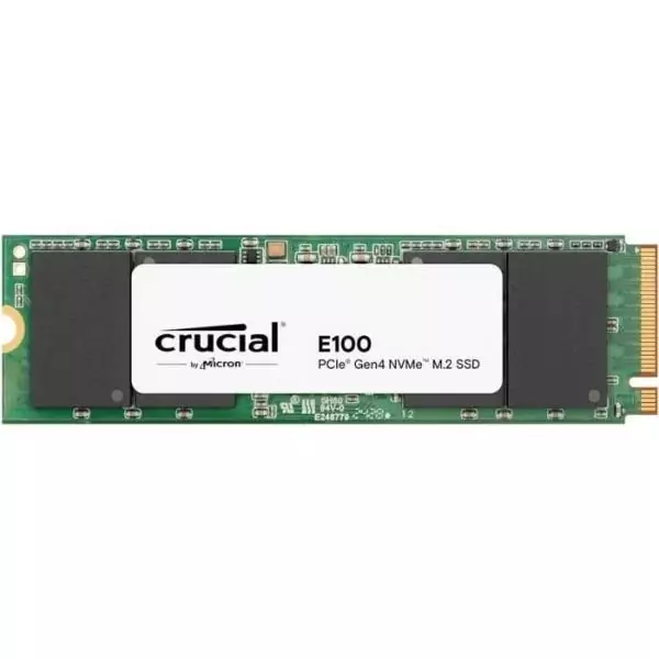 CRUCIAL - Disque SSD - E100 PCIe 4.0 Gen4 2280 NVMe M.2 SSD - 2 To