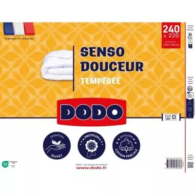 Couette tempérée 350 g/m² SENSO DOUCEUR - Blanc Couette tempérée 350 g/m² SENSO DOUCEUR - Blanc