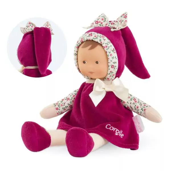 Doudou - COROLLE - Miss Rose Grenadine - 25 cm - senteur vanille - des la naissance