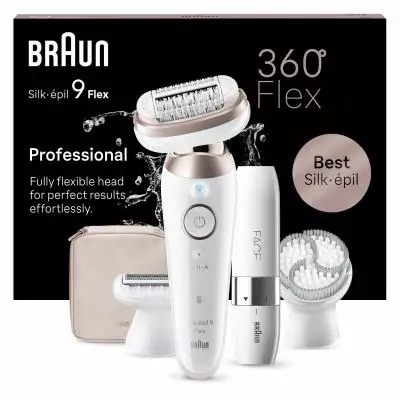 Braun Silk-épil 9 Flex 9-360 3D 40 pince(s) Rose, Blanc