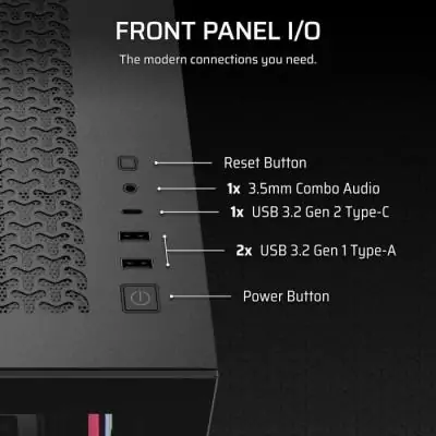 Boitier PC - CORSAIR - 3500X LXR LINK Tempered Glass Mid-Tower - 3 ventilateurs RGB a rotor inversé - Noir Boitier PC - CORSAIR - 3500X LXR LINK Tempered Glass Mid-Tower - 3 ventilateurs RGB a rotor inversé - Noir