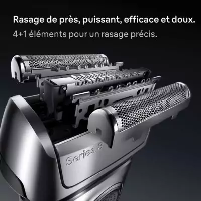 Rasoir électrique BRAUN Series 8: Performance remarquable, autonomie de 60 min Rasoir électrique BRAUN Series 8: Performance remarquable, autonomie de 60 min