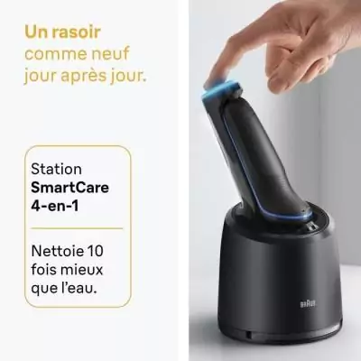 Rasoir électrique BRAUN Series 5: Autonomie 50 min - Noir et bleu