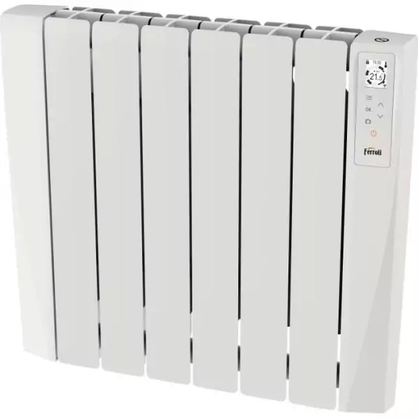 Radiateur électrique - Fluide caloporteur - 1000 W - Ferroli - Néo connecté - Horizontal - Blanc