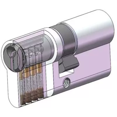 Cylindre YALE série 500+ 30x30 mm nickelé - Sécurité 5 goupilles