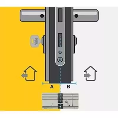 Cylindre haute sécurité YALE Série 2100 35x35 mm nickelé - Serrure débrayable Cylindre haute sécurité YALE Série 2100 35x35 mm nickelé - Serrure débrayable