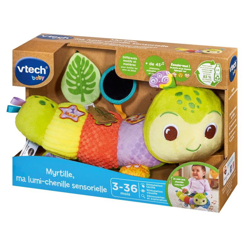 VTech Baby Myrtille, Ma Lumi-Chenille Sensorielle (Bouteilles Plastiques Recyclées)