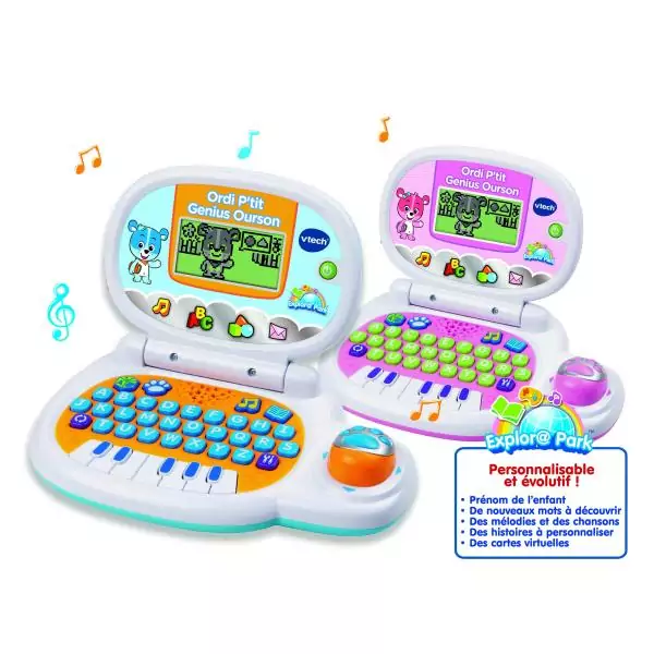 Ordinateur Éducatif Enfant VTECH P'tit Genius Ourson Bleu - Multicolore - Mixte - 24 mois - 2 ans
