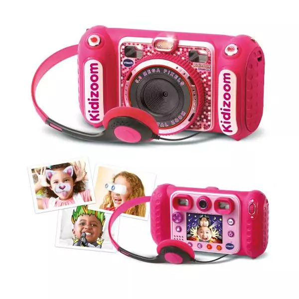 Appareil photo enfant - VTECH - Kidizoom Duo DX Rose - 75 filtres dynamiques - 5 jeux en réalité augmentée